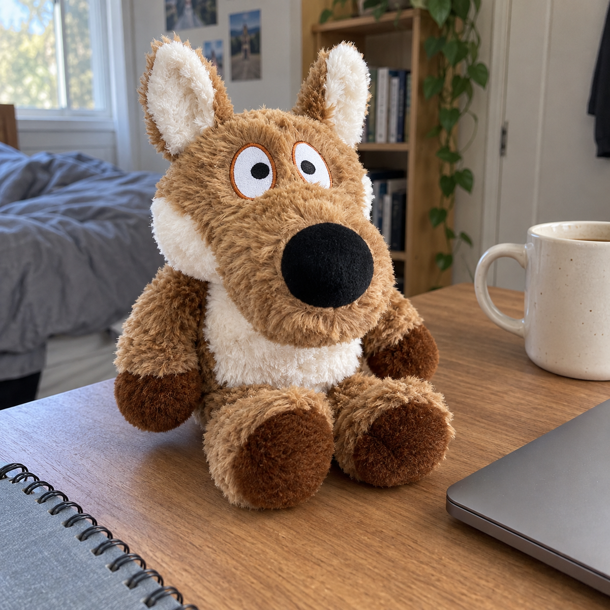 Brown wolf · 25cm in a lived-in room